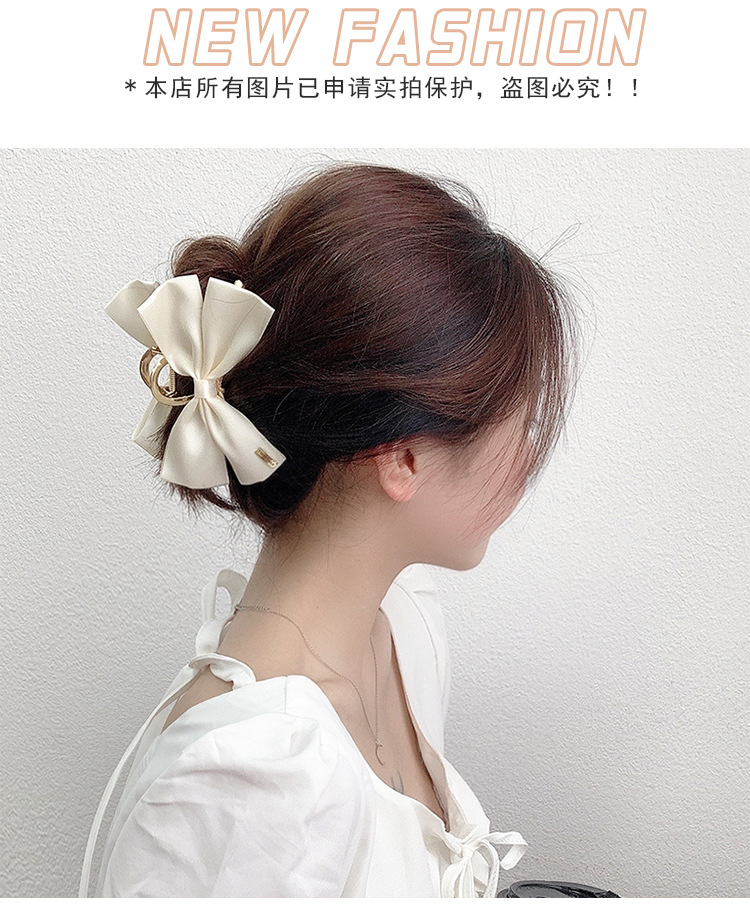 韩式双面蝴蝶结抓夹气质黑色发夹高级感鲨鱼夹秋冬发卡头饰卡子详情2