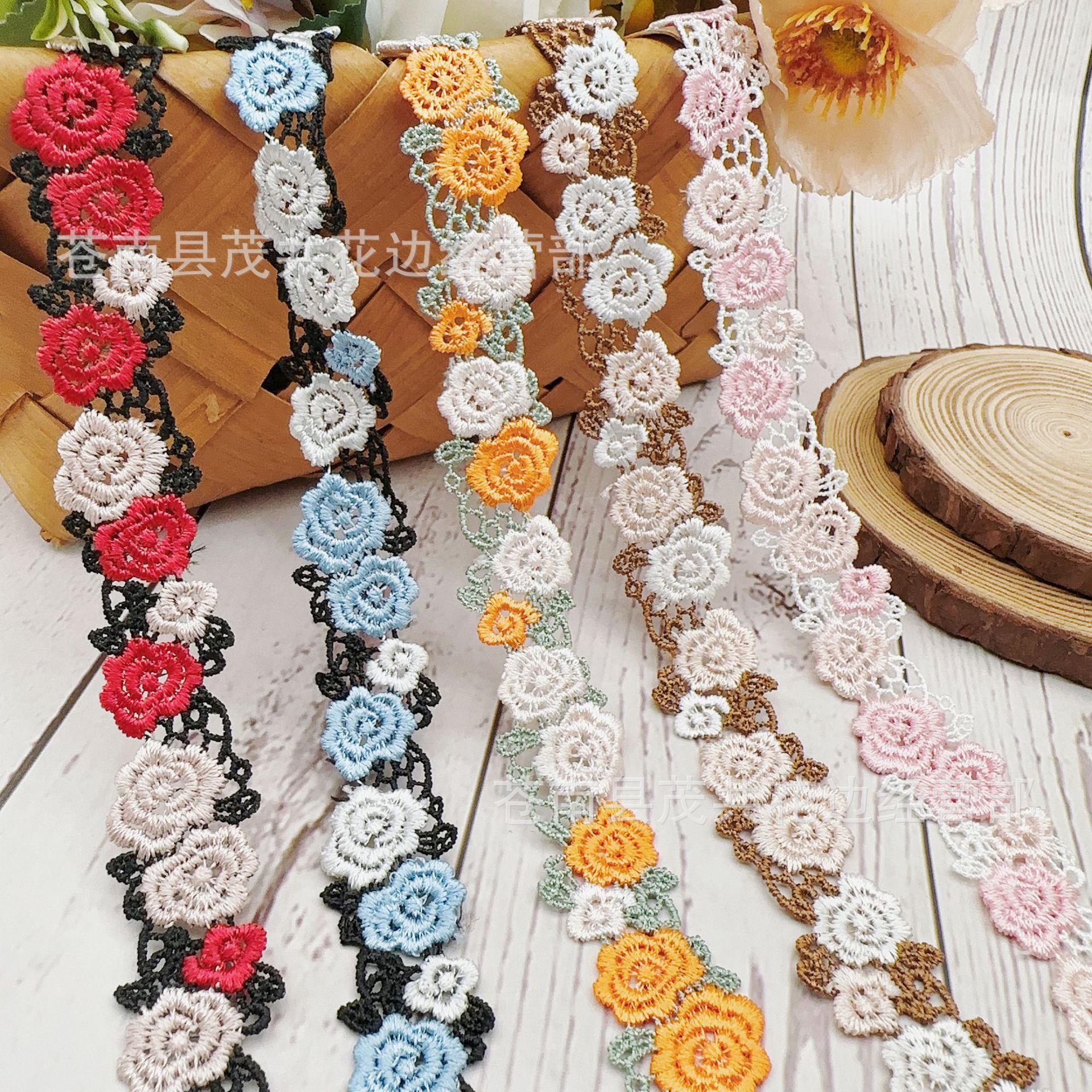Water-soluble multi-color embroidered lace rose, water-soluble barcode, Chinese and ethnic style cheongsam clothing lace accessories pic 6