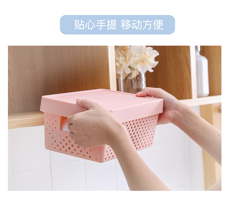 European-style organizing and storage basket, Nordic color bathroom cosmetics storage box, desktop sundries storage box 0750 pic 5