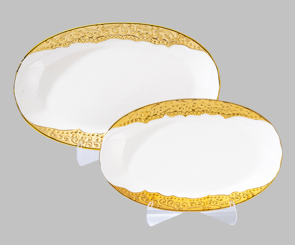 Light luxury ceramic tableware set, high-end gold-plated plates with gold edges, wholesale pic 6