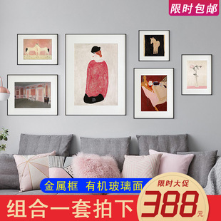 Simple and modern living room decorative paintings, fresh and clean sofa background wall combination paintings, healing scenery, dining room hanging wall paintings pic 15