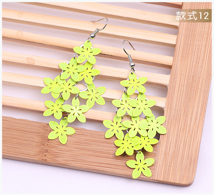 New fashionable and fresh floral color-blocking earrings and pendants, multi-layered eco-friendly tassel earrings and other DIY accessories pic 18