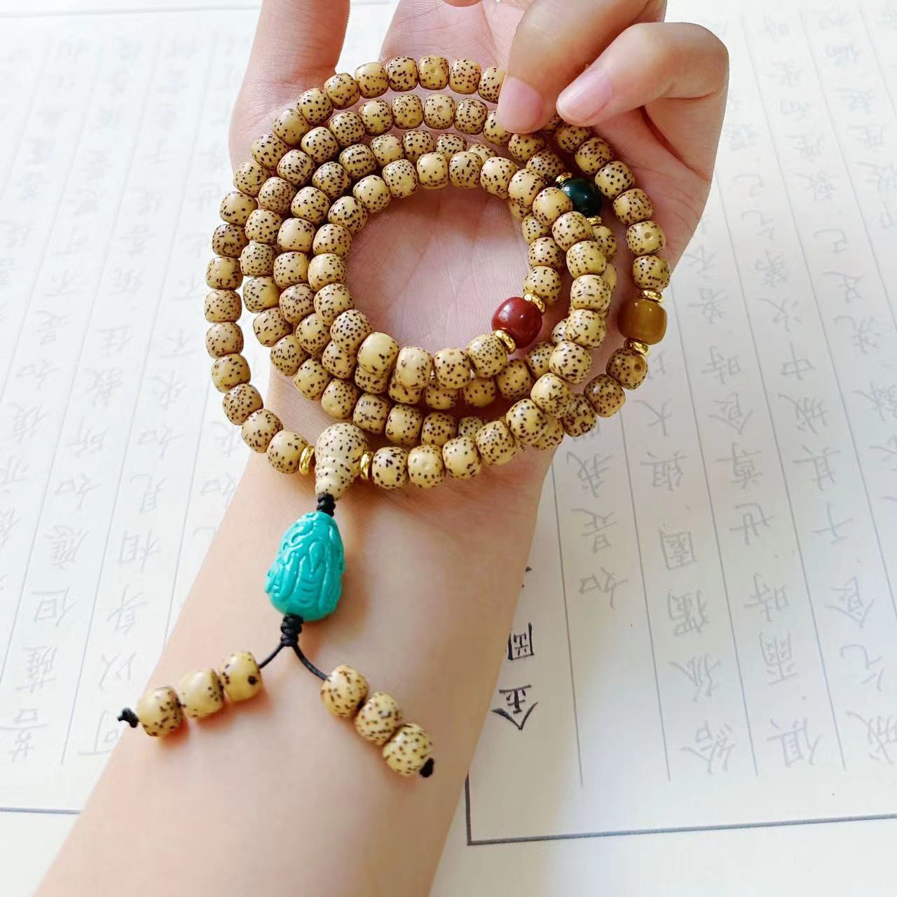 Natural Hainan Original Ecological Golden Seed Star Moon Bead 108 Buddhist Prayer Beads Bracelet Necklace, agate and turquoise Tibetan-style cultural play wholesale, cultural play Buddhist prayer beads bead bracelet bracelet, string beads factory direct sales wholesale pic 22
