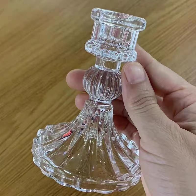 European-style ins crystal relief glass candlesticks, simple and creative home decoration items, scented candles, candlestick decoration wholesale pic 6