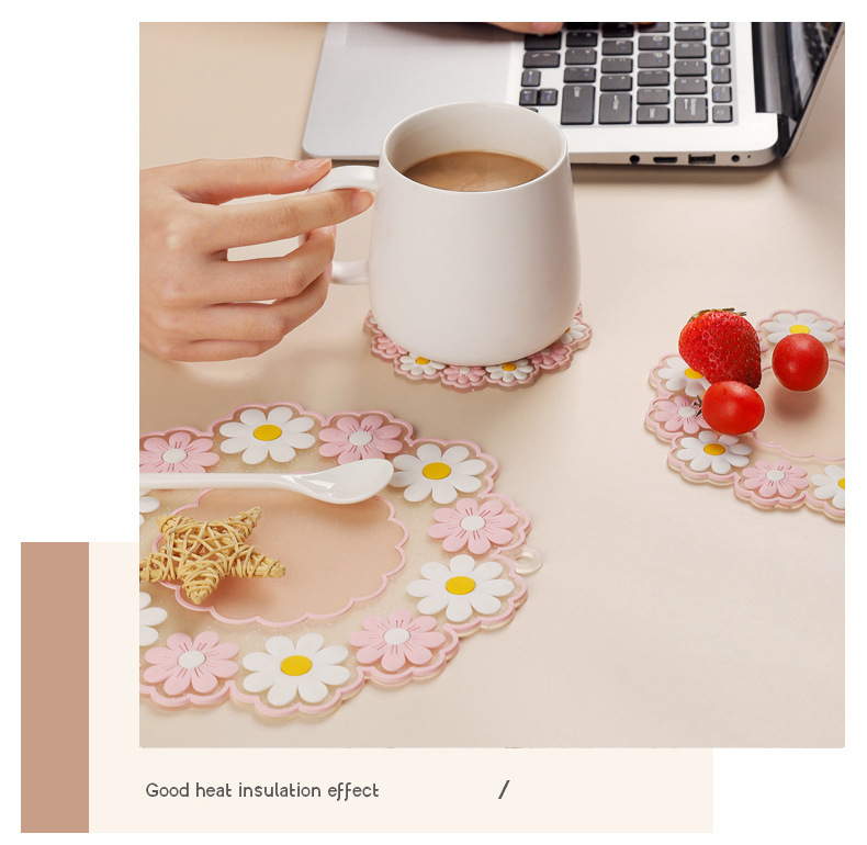 Creative household silicone heat insulation pads, pvc flower table MATS, high-temperature resistant and anti-slip pot MATS, bowl MATS and cup MATS in stock pic 9