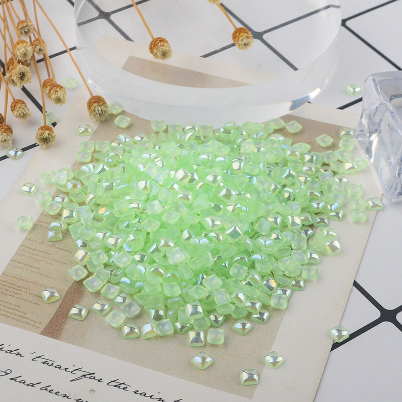 Wholesale of popular nail art accessories: Jelly mini ab color square resin flat bottom colorful irregular-shaped diamond nail art diamond pic 6