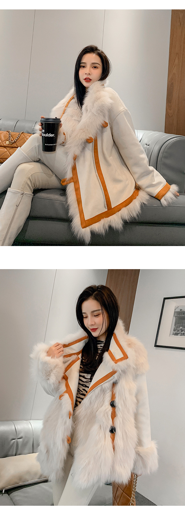 A 20-year new winter all-in-one rabbit fur coat for women, a fashionable and versatile two-wear jacket pic 7