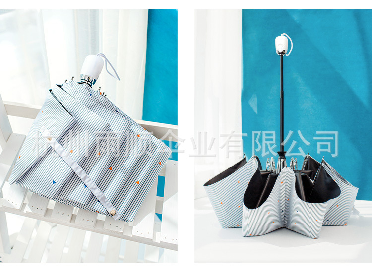 Fully automatic folding sun umbrella, black rubber, sunny and rainy, female student sunshade, self-opening and closing, UV protection and sun protection pic 10