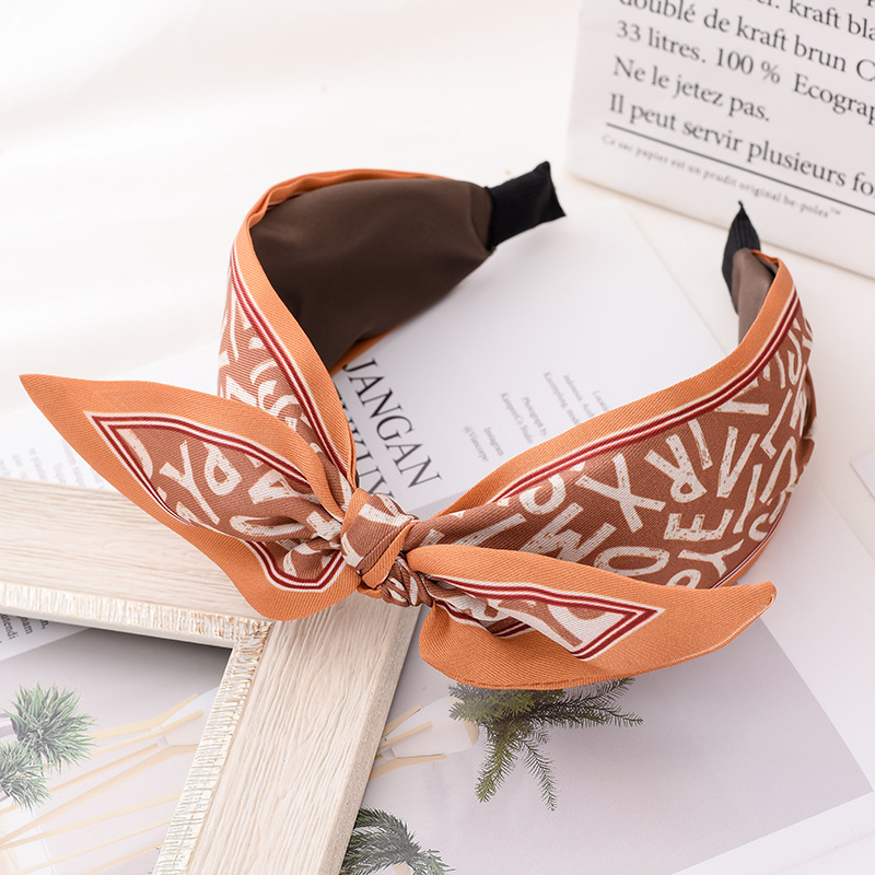 双色拼接印字母中间打结发箍宽边压发发饰欧美网红时尚发卡女详情9