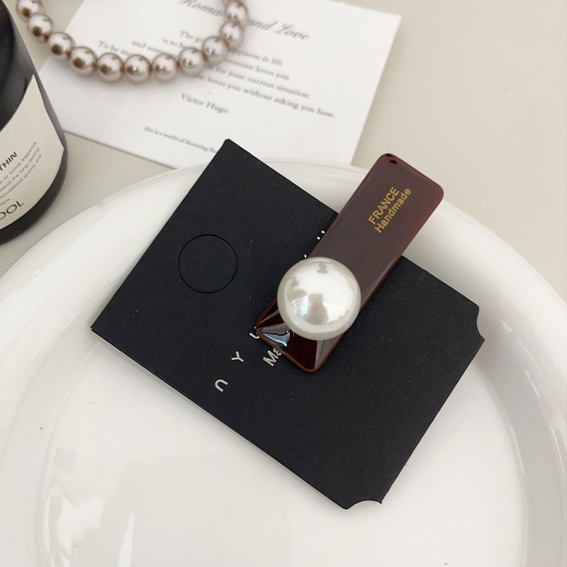 新款醋酸发夹刘海边夹韩国新款精致高级感简约珍珠一字鸭嘴夹发饰详情15