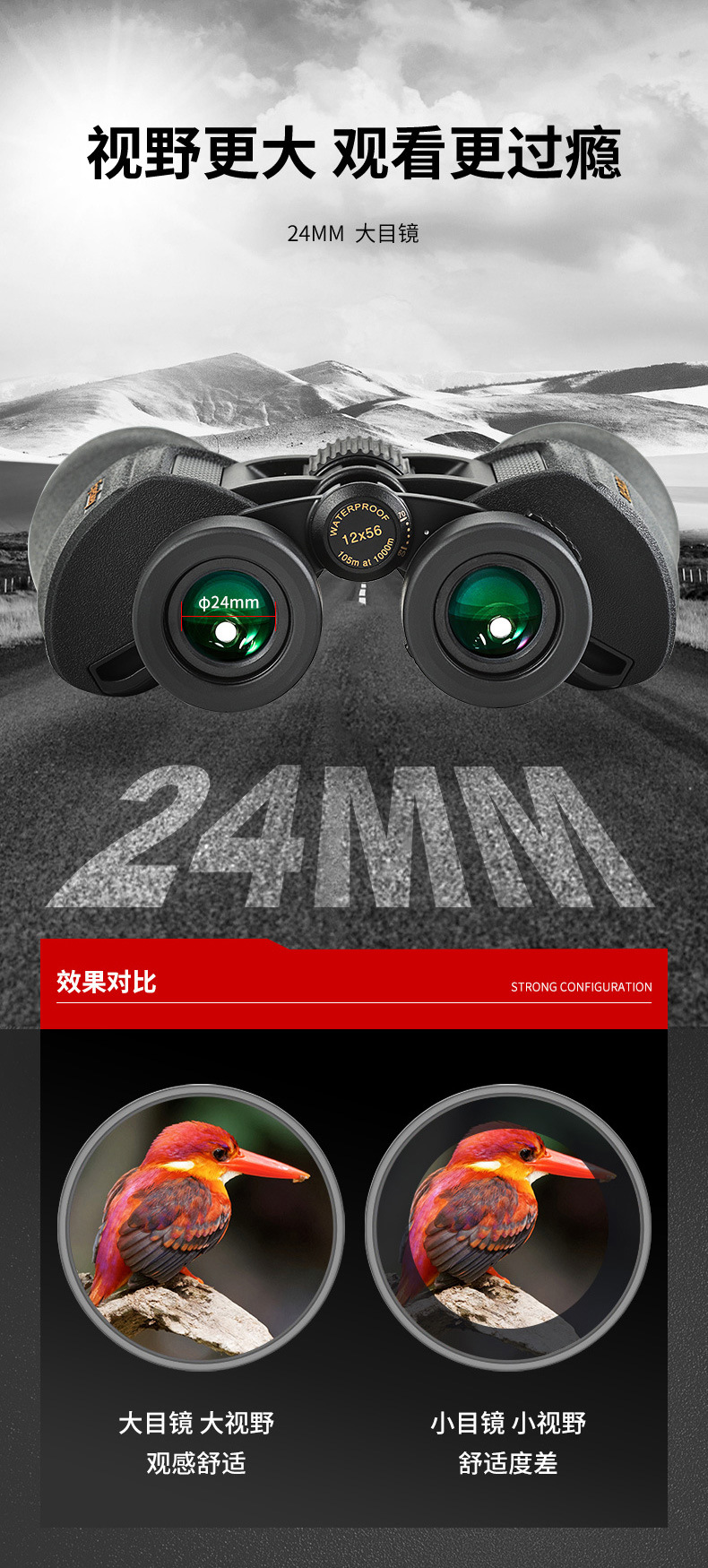 Aiski binoculars high-magnification high-definition night vision binoculars 56 large-aperture outdoor adult concert photo reading glasses pic 4