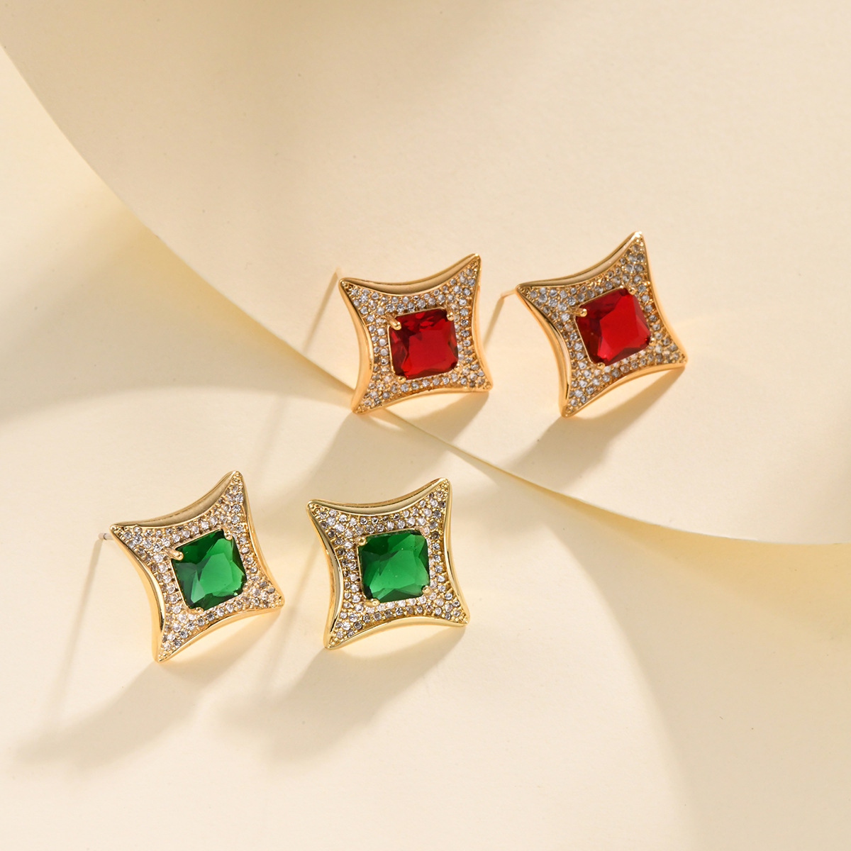 S925银针韩版耳饰批发方形简约小众设计耳钉女淡水珍珠纯铜微镶耳详情11