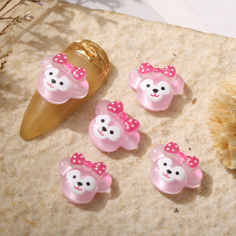 新美甲美乐蒂卡通透明彩色彩绘公仔可爱布丁狗小号雪玫丽树脂装饰详情5