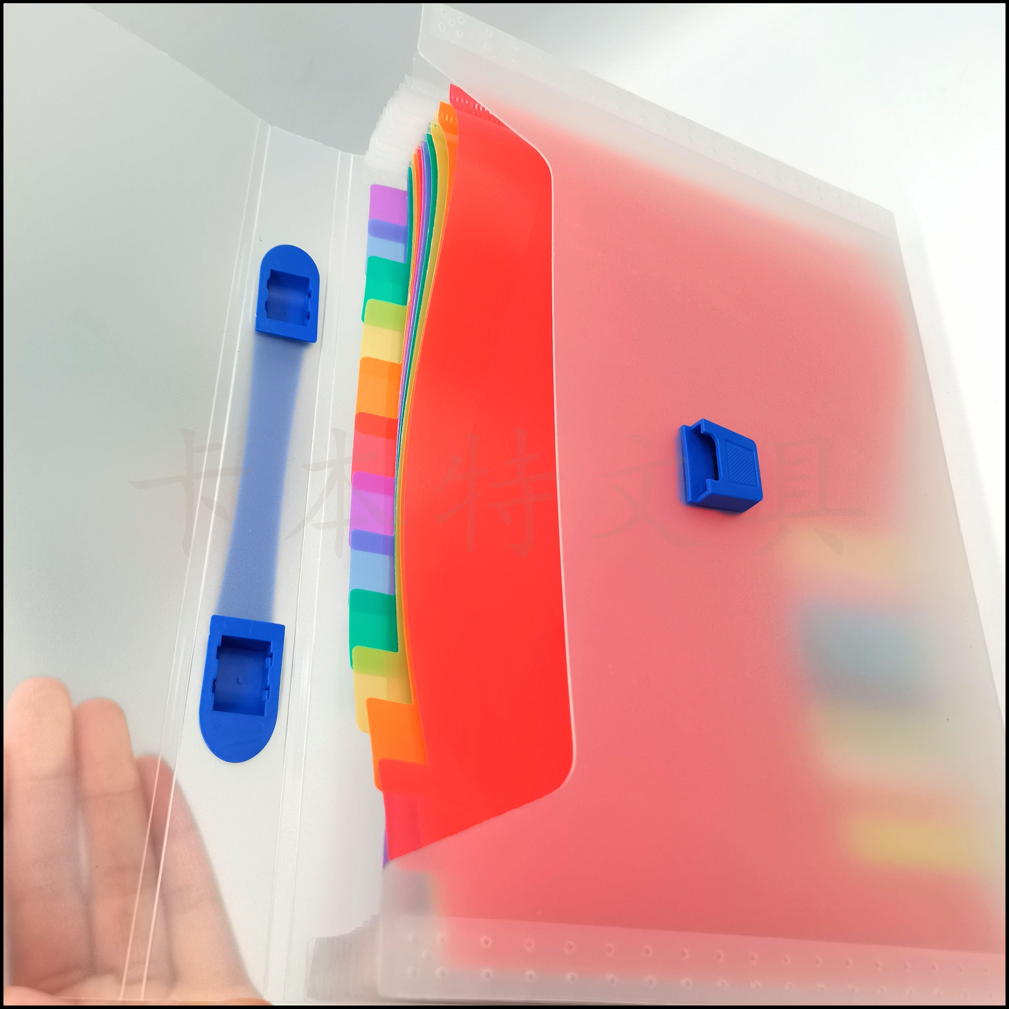 Frosted transparent organ bag, 13-layer A4 invoice and document bag, storage bag, folder, self-produced and self-sold office handbag pic 4