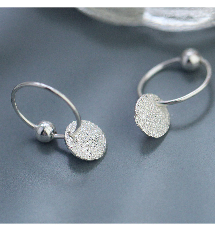 Ganjia Tongti S925 pure silver simple round piece earrings, elegant matte ear buckles, fashionable Hong Kong-style internet-famous ear rings pic 24