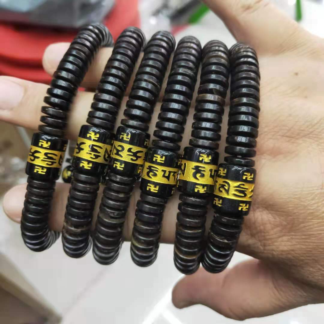 Guangshun Jewelry Coconut Shell Sky Pearl Agate Bracelet Wholesale Tibetan-style Nine-eye Sky Pearl Fortune Bracelet Factory Direct Sales pic 5