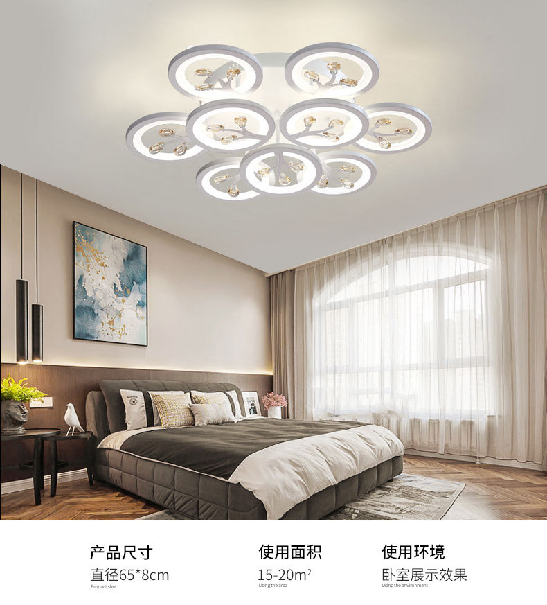 2022 nuevo cristal sala de estar lámpara atmósfera simple moderno hogar dormitorio luminaria paquete led techo luz al por mayor pic 10