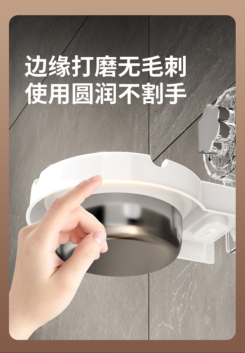 家用吸盘壁挂式置物架烟灰缸卫生间免打孔不锈钢吸烟烟灰收纳分体详情18