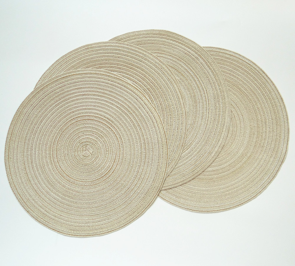Nordic-style easy-to-maintain home dining table baking food background round heat insulation mat, cotton yarn imitation table mat pic 6