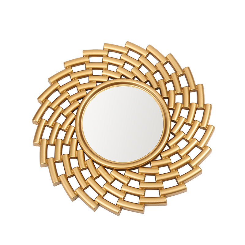New European-style restaurant fireplace decorative mirror, glass round mirror, decorative mirror three-piece set, multi-color hanging mirror background wall decoration pic 2
