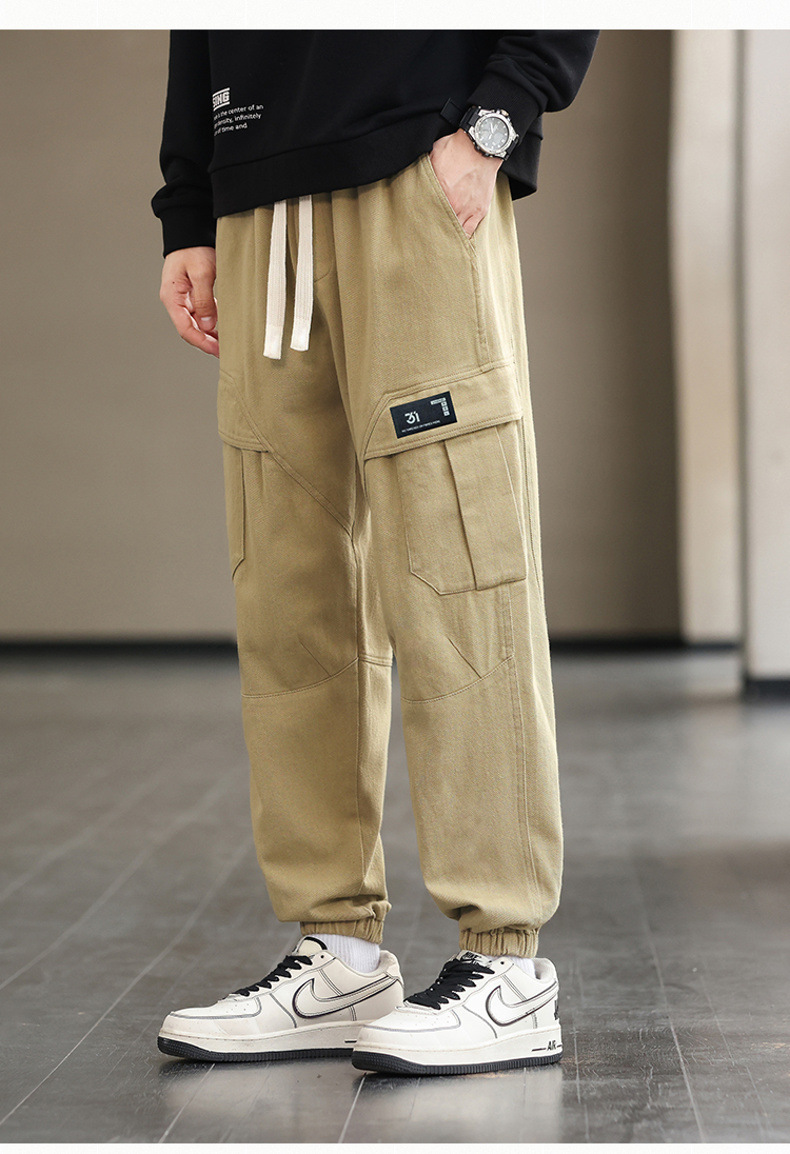 Pantalones de carga hombres 2023 nuevo otoño marca de moda juvenil holgada versátil pies de túnica para hombres tamaño grande pantalones casuales para hombres pic 34