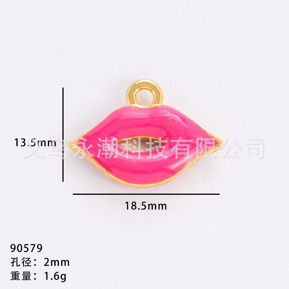 Yiwu Accessories Alloy DIY accessories Spring and Summer bestsellers Red lip earrings, earrings, necklaces, pendants, niche design styles pic 12