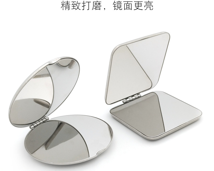 Stainless steel unbreakable small mirror, portable double-sided makeup mirror, diy logo engraving, 2022 new style mirror pic 3