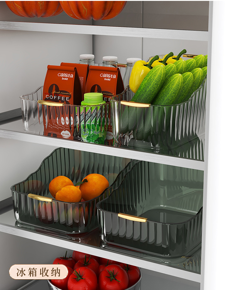 Storage box, organizing box, desktop storage box, dressing table, bathroom multi-functional storage basket, PET storage box, light luxury pic 12