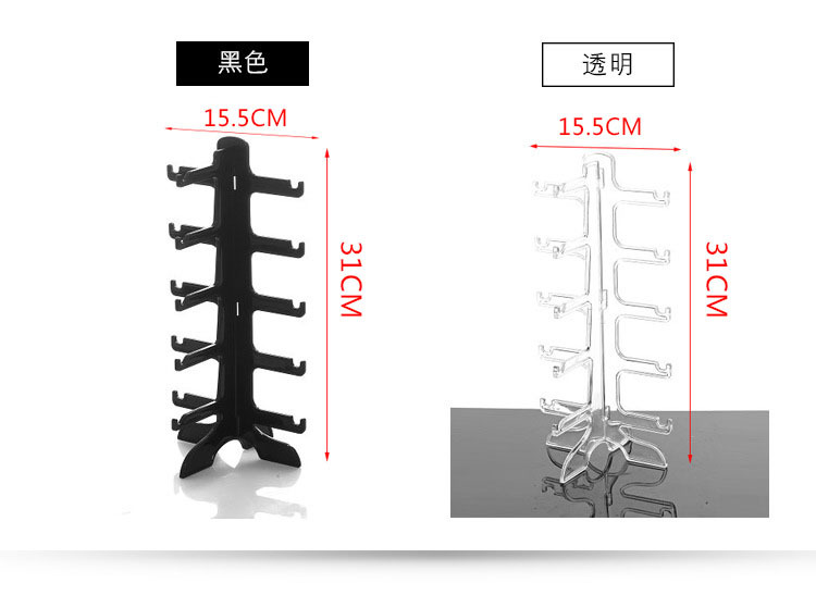 Five pairs of colored transparent plastic spectacle frames, sunglasses display stands, sunglasses display stands, glasses countertop counter display stands pic 4