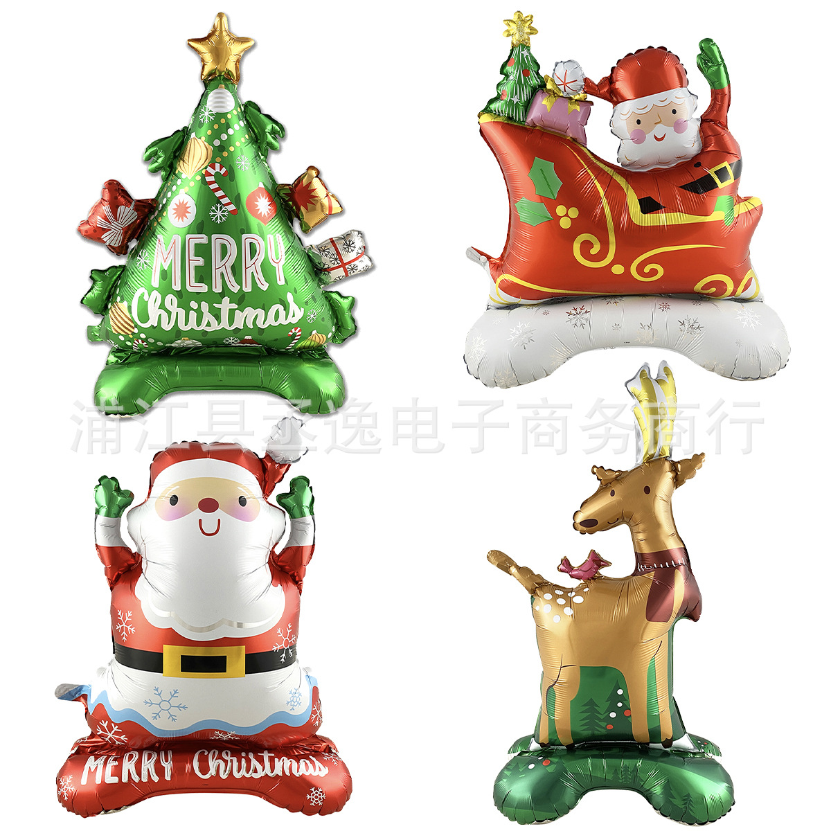 New cross-border Christmas tree, Santa Claus, reindeer small base, aluminum film balloon, Christmas party decoration and arrangement pic 3