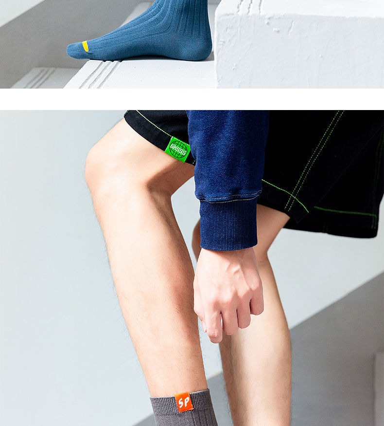 SP棉袜子男士中筒袜秋冬季商务透气吸汗防臭潮流运动长袜四季棉袜详情12