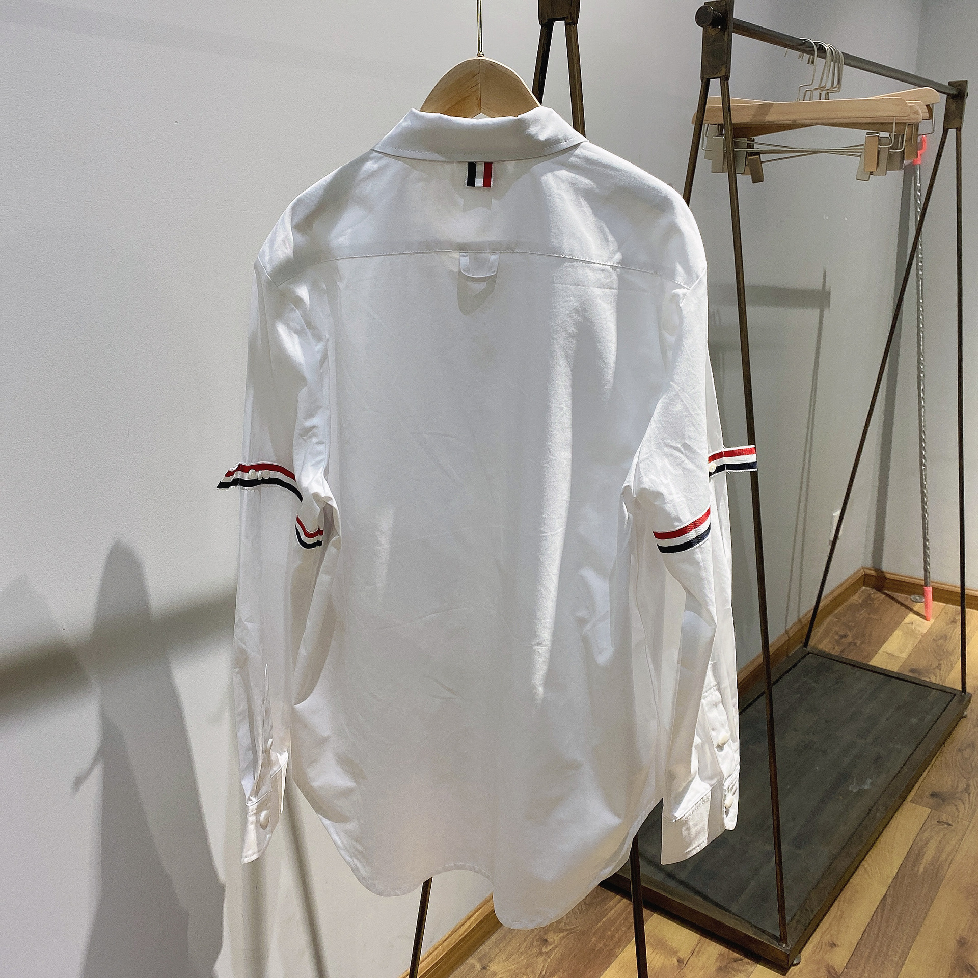 TB casual trendy brand poplin slim-fit solid white shirts for men and women, Oxford fabric shirts for women with long sleeves pic 118