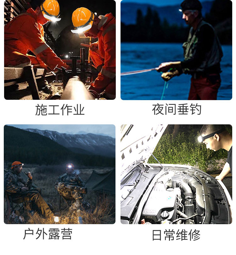 Ultra-light night fishing dual-head lamp head-mounted flashlight, outdoor strong light charging ultra-bright fishing special cob lamp pic 8