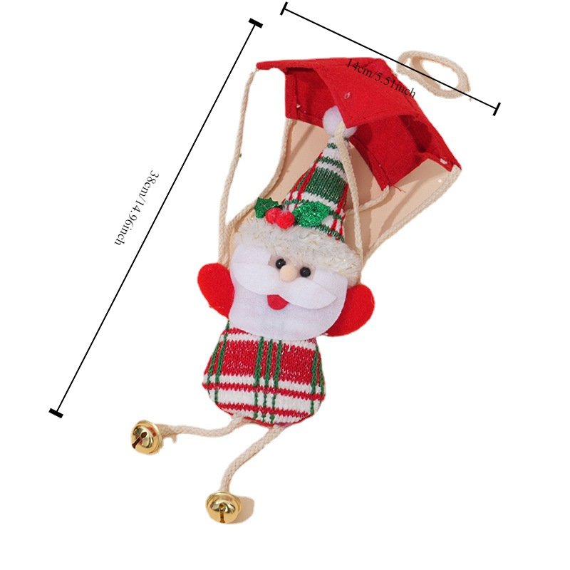 新款创意圣诞降落伞铃铛老人挂件 雪人挂件 麋鹿挂件 现货批发详情10