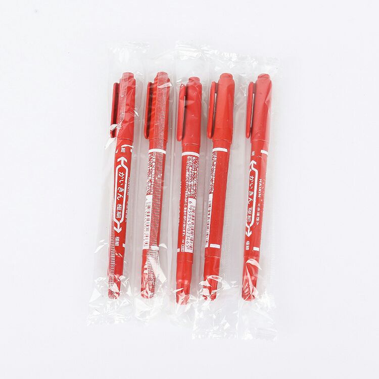 Box-packed double-headed marker pens, student stationery, office supplies, double water-based oil-based pens, marking, outlining pens, black writing pic 4