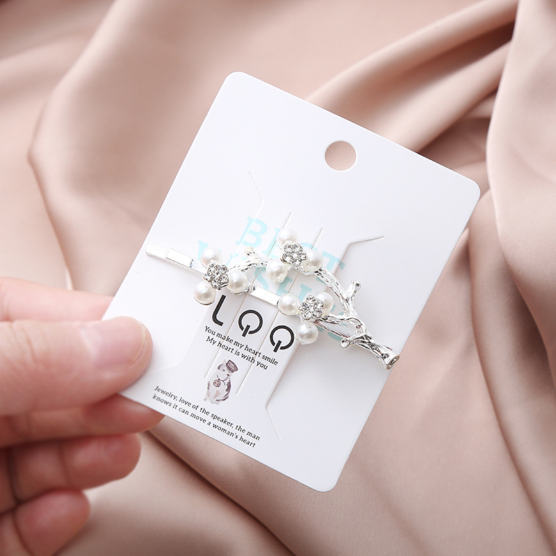 New Korean style forest-themed tree branch pearl rhinestone hair clip for women, simple and fashionable bangs clip, sweet hair accessory factory price wholesale pic 3