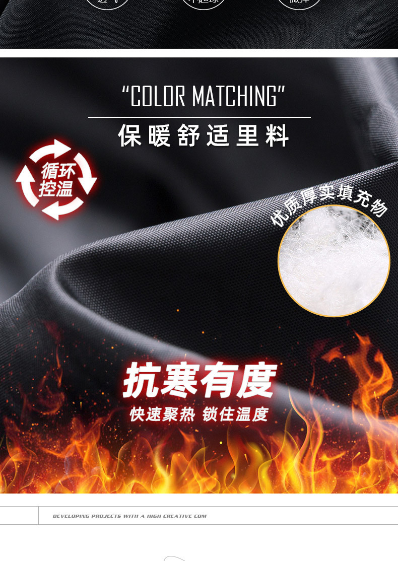 冬季立领时尚休闲帅气棉衣男青年高端潮流保暖加厚棉短款棉袄外套详情4