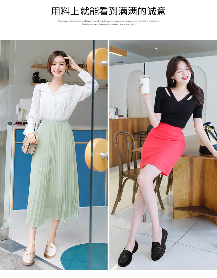 真皮平底浅口乐福鞋一脚蹬豆豆鞋软底中年妈妈鞋轻便牛筋底女单鞋详情4