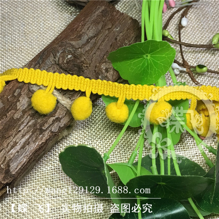 35个色现货供应1.3cm中直角毛球花边服装辅料三角球DIY手工花边辅料毛球详情24