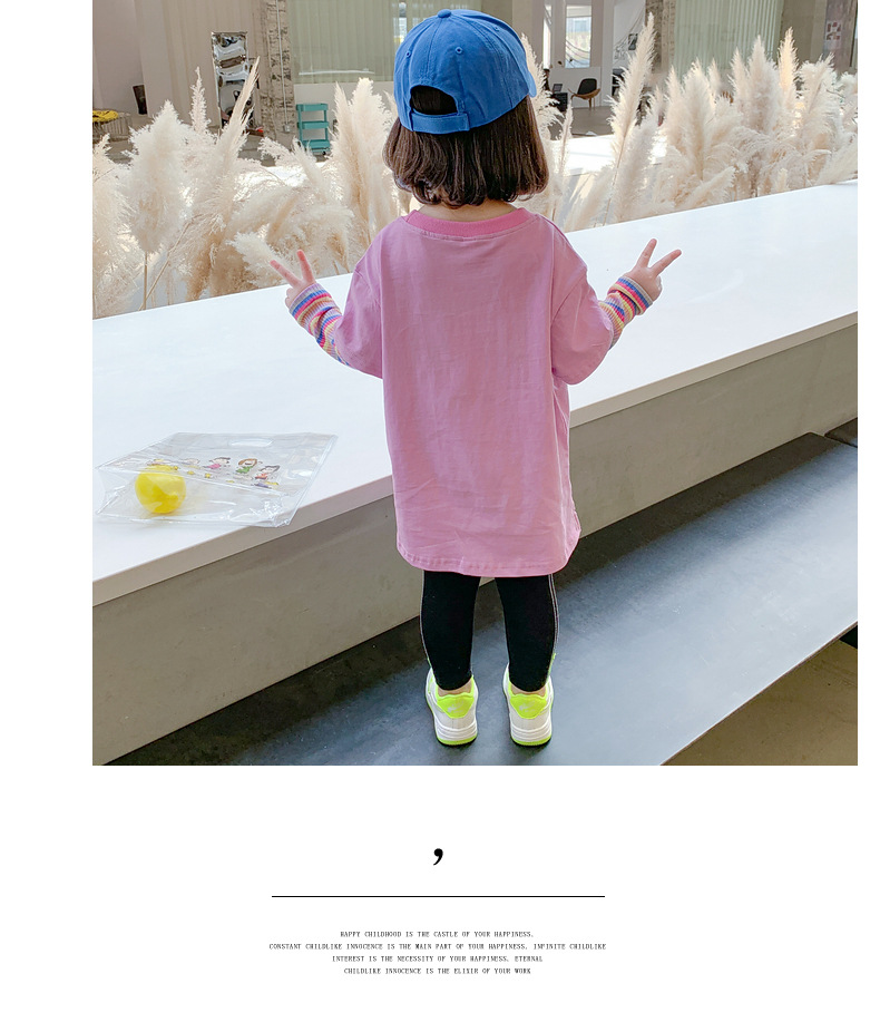 Two new autumn long-sleeved T-shirts for girls in 2024, trendy autumn base shirts for children pic 20