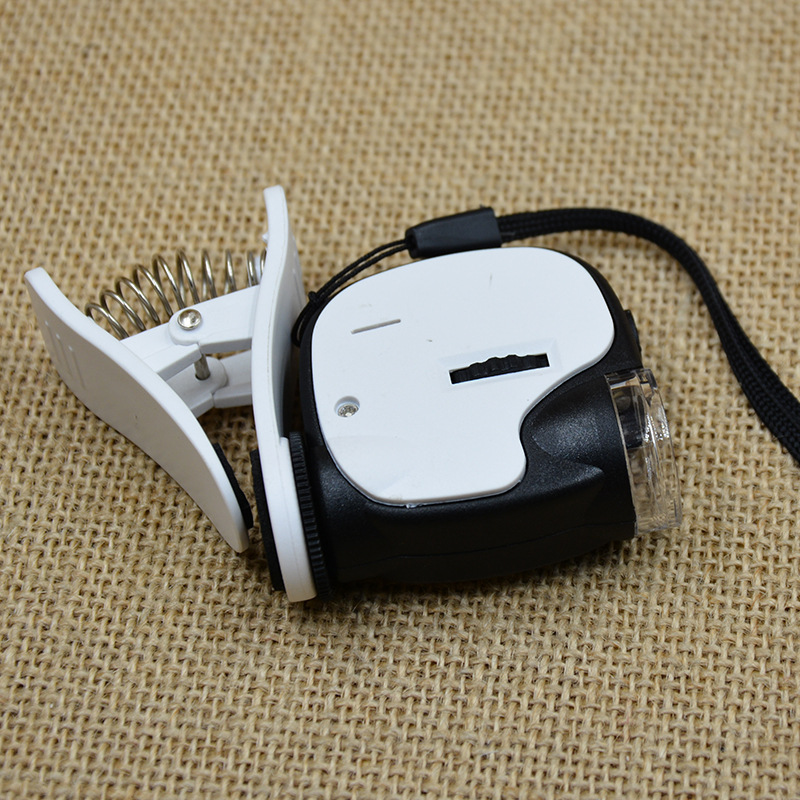 Fashionable and creative clip portable microscope magnifying glass with light 55x 7004DB mobile phone photo microscope pic 9