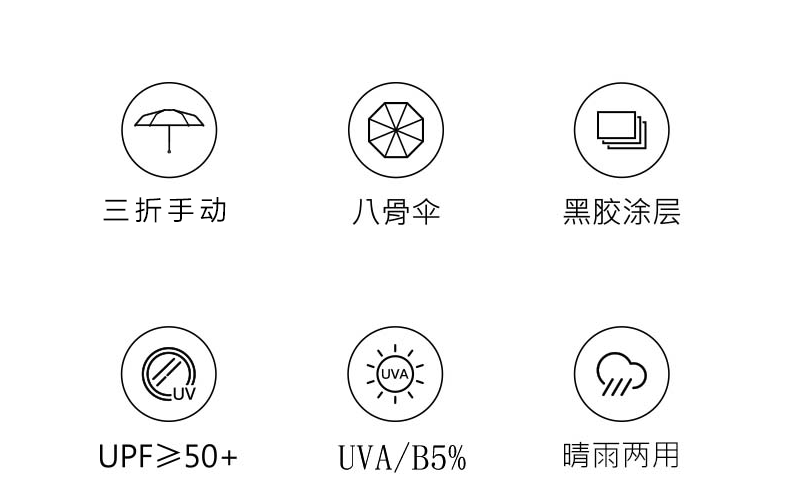 高颜值晴雨两用太阳伞女防紫外线防风折叠钛银胶伞upf50+详情2