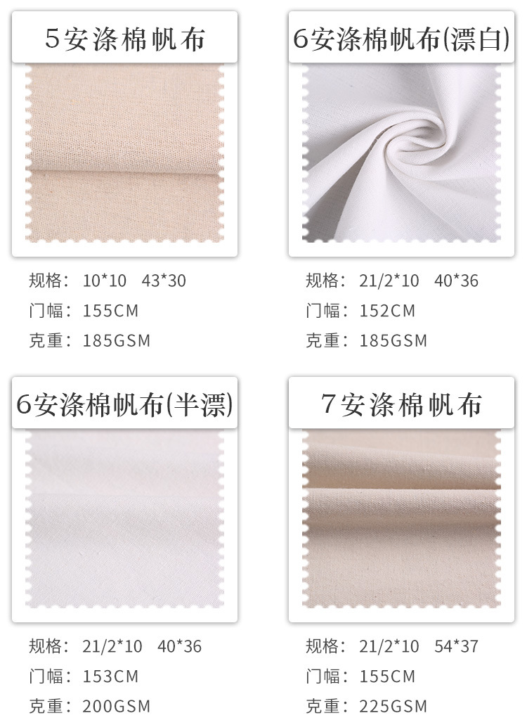 Wholesale of 5-ampere, 6-ampere, 8-ampere, 12-ampere, 16-ampere and 20-ampere polyester-cotton canvas fabric, dyed canvas bags and coarse canvas fabric pic 16