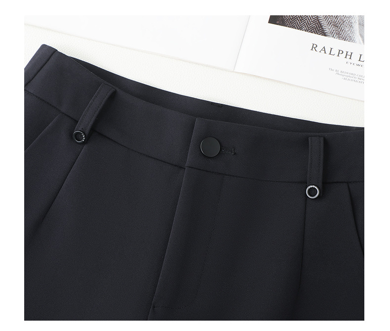 直筒法棍裤休闲裤女松紧腰2024夏季薄款锦棉弹力显瘦九分裤烟管裤详情14