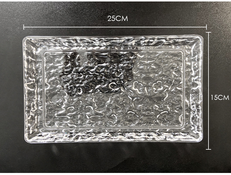 Ice-patterned acrylic fruit plates, snack plates, dried fruit candy plates, round crystal transparent fruit plates, KTV bars, home use pic 11