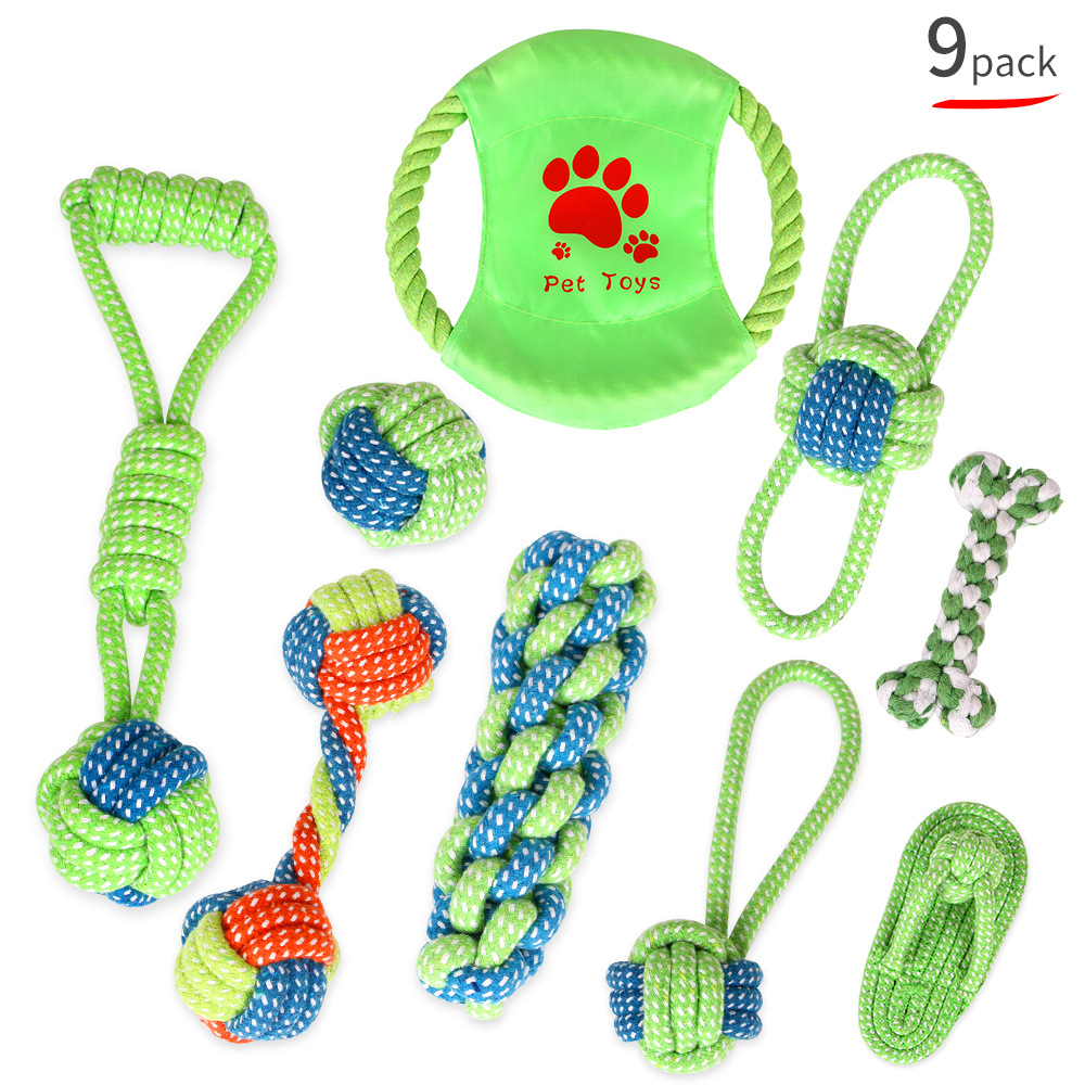 Wholesale pet teething supplies, cotton rope toys, cat and dog knot toys, dog chewable teething sets pic 12