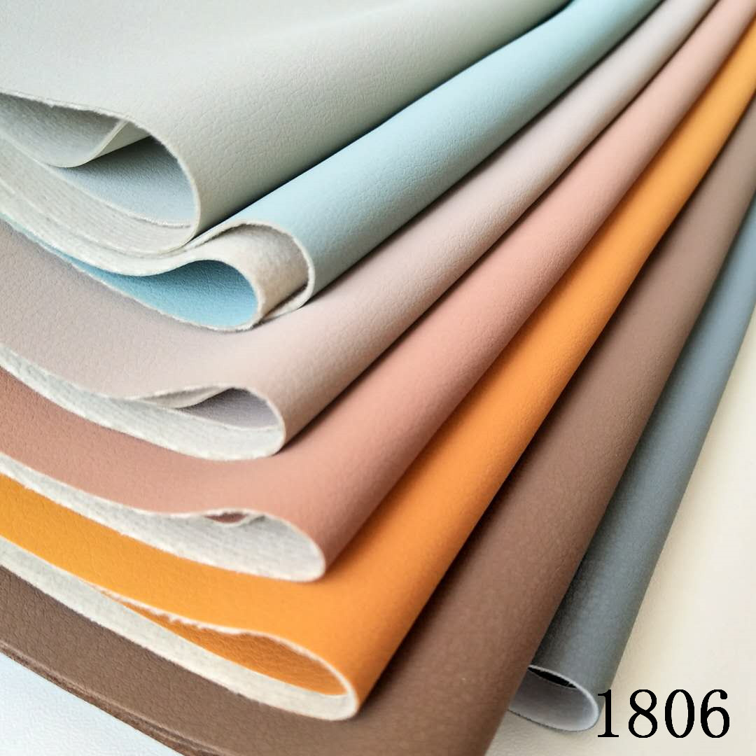 1.5mm solvent-free hydrolysis-resistant semi-PU /PVC artificial leather with a velvet base for car seats and office sofas pic 4