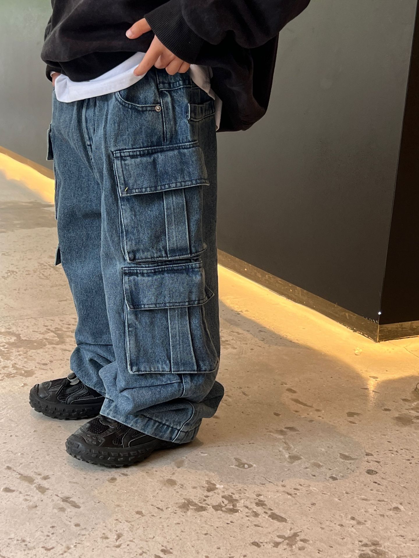 泰如2023秋季新款儿童时髦工装牛仔裤男童韩版洋气休闲裤宝宝长裤详情17