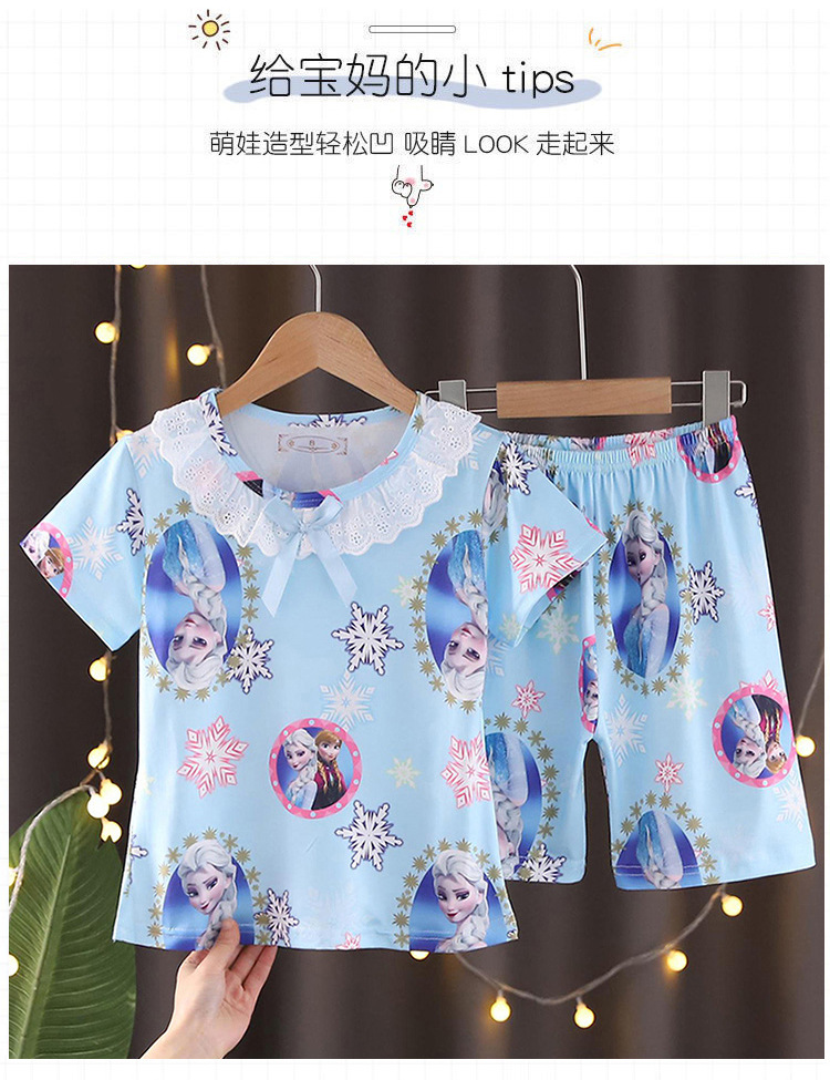 儿童睡裙短袖夏季女童装纯棉亲子宝宝薄款公主裙小女孩睡衣家居服详情4