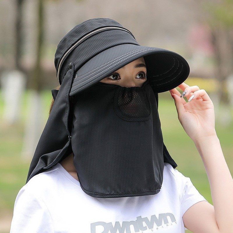 多功能可拆卸遮阳帽子女士夏季大沿防晒沙滩渔夫帽多种戴法采茶帽详情33
